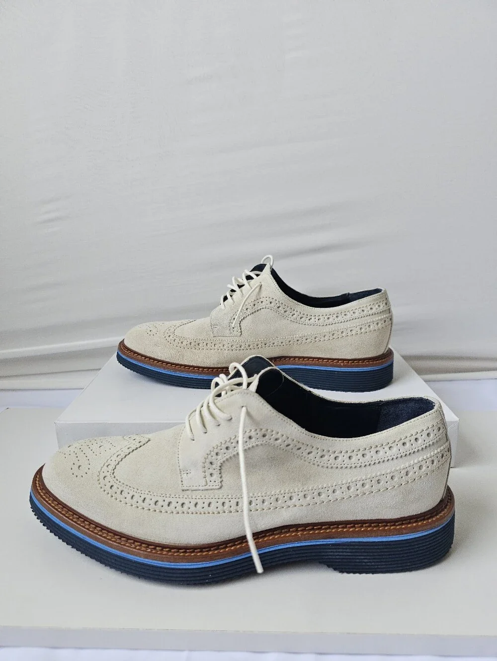 Johnston & Murphy Collection Suede Wingtip Oxfords - Italy